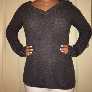 purple knit Garage v-neck sweater